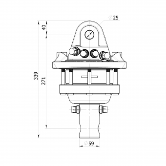 Formiko Rotator FHR4.500L - 1 Stk  4,5 t Wellenrotator, 59 mm Welle, 30 mm Bohrung