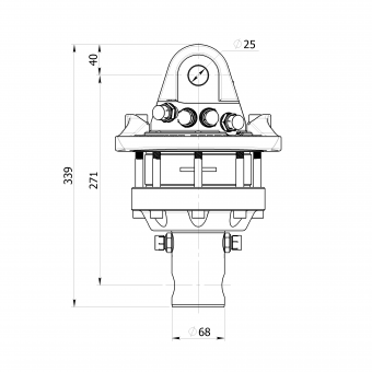 Formiko Rotator FHR4.500L/68 - 1 Stk  4,5 t Wellenrotator, 68 mm Welle, 30 mm Bohrung