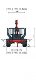 PERZL Rckewagen Typ PRW 8-2, - 1 Stk  serienmig mit 2-Rad-Auflaufbremse, 8 t