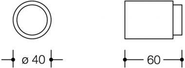 Wandt�rpuffer 611.60 Ku.97 - 1 ST  lichtgrau L.60mm HEWI