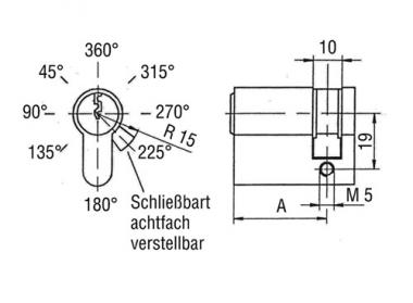 Profilhalbzylinder 8900 40/10mm - 1 ST  Anz.Schl�ssel:3 versch.-schl.BKS