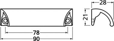 M�belgriff 78mm L.90mm Hermeta - 1 ST  