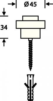 Bodentrpuffer 38 3881 D.45mm - 1 ST  H.34mm Alu.naturf./F1 Dbelmontage FSB
