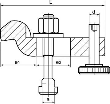 Spanneisen Nr.6316V f.T-Nut - 1 ST  18mm L.160mm Spannschraube M16x18x125mm AMF