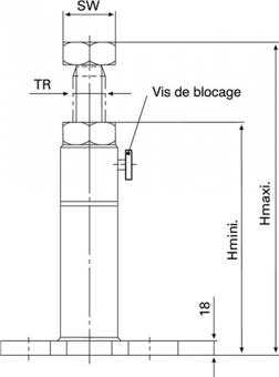 Schraubbock Nr.6435S Gr.1250 - 1 ST  schwer H.710-1250mm AMF