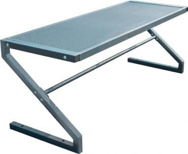 Tisch z.Aufschr.Gesamt-L.2000mm - 1 ST  Gestell STA grau 3mm Tischoberflche Lochblech