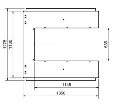 Flachformhubtisch U-Plattform - 1 ST  Trgf.2000 kg Hub 100-920mm Tisch L1350xB1180mm