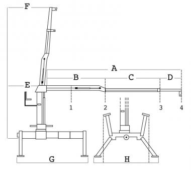 LMF 500 Forstkran, faltbar - 1 Stk  Ausleger max. 5.5m; Hublast max. 4500kg