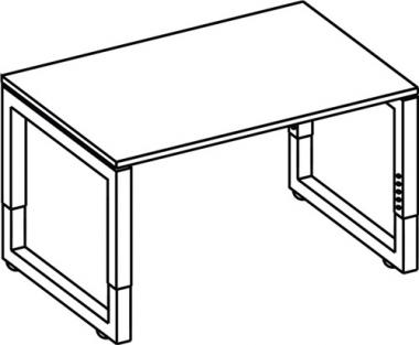 Schreibtisch Rhigio H650-850xB1200xT800mm - 1 ST  wei ger.Form Vierkant-Gestell