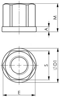 Sechskantmutter DIN 6331 - 1 ST  M20 SW 30mm geschm.Festigkeit 10 AMF