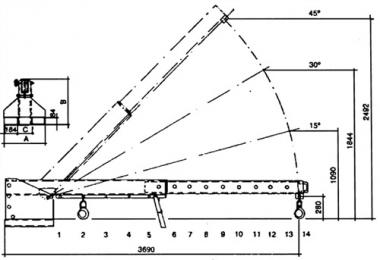 Teleskoplader max.3690mm - 1 ST  Trgf.2500kg gelborange lack.f.Gabelstapler