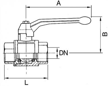 Messingkugelhahn VALVE LINE - 1 ST  41,91mm G 1 1/4 Zoll innen/innen DN 30,5mm RIEGLER