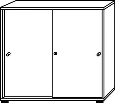 Schiebetrenschrank H1100xB1200xT400mm - 1 ST  Ahorndekor 3 OH 2 Tren Knaufgriff