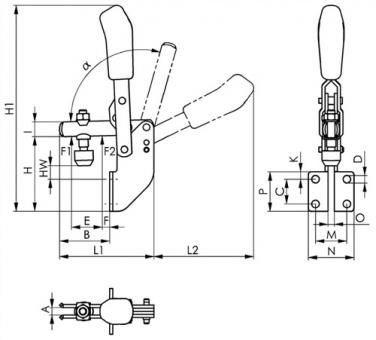 Senkrechtspanner Nr.6803 - 1 ST  Gr.4 Winkelfu AMF