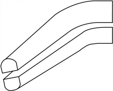 Flachrundzange L.200mm pol.40Grad - 1 ST  gew.Ku.-berzug PROMAT