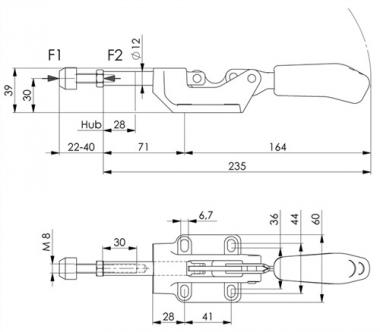 Schubstangenspanner Nr.6845 - 1 ST  Gr.3 Druckspanner AMF