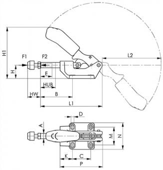 Schubstangenspanner Nr.6842 - 1 ST  Gr.5 schwer,Druck-/Zugspanner AMF