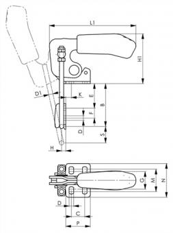 Verschlussspanner Nr.6848V - 1 ST  Gr.3 vertikal AMF