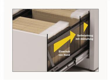 Hngeregistraturschrank H1050xB800xT600mm - 1 ST  2-bahnig lichtgrau 3 Schubl.