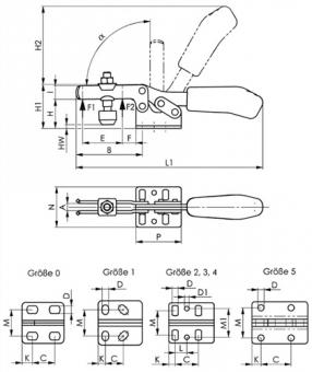 Waagrechtspanner Nr.6830 - 1 ST  Gr.0 waagrechter Fu AMF