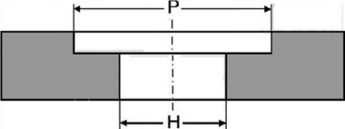 Schleifbockscheibe 300xB40x76mm - 1 ST  80 Form A m.Aussparung 125x19mm AlOxid PROMAT