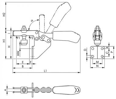 Waagrechtspanner Nr.6833 - 1 ST  Gr.3 Winkelfu AMF