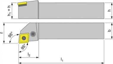 Klemmdrehhalter PCLNR 2525 - 1 ST  M12 re. vern. Auendrehen PROMAT