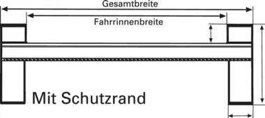 Verladeschiene Alu. L.2330mm - 1 PA  m.Rand Trgf.2800 kg/Paar Fahrrinnenbreite 245mm