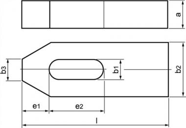 Spanneisen DIN 6314 f.T-Nut - 1 ST  20+22mm L.160mm AMF