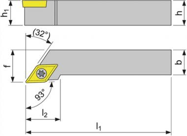 Klemmdrehhalter SDJCR 1212 - 1 ST  F11 re.vern.Auen PROMAT