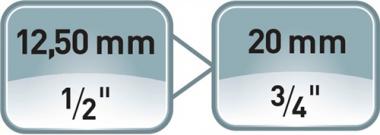 Vergrerungsstck 420-4 Antr.1/2 - 1 ST  Zoll Abtrieb 3/4 Zoll f.Kraftschraubereins.ASW