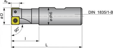 Schaftfrser D.20mm vern.m.IK - 1 ST  Z.2 SOMT 09T304 PROMAT