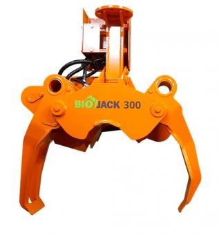 Biojack 300 Fll-/ Energieholzgreifer, Baggeranbau - 1 Stk  mit abstendem Greifer als Standard