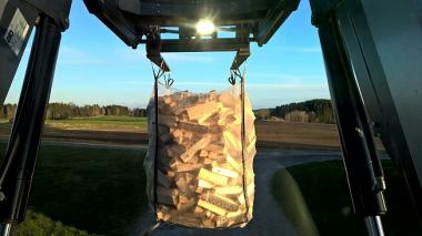 Big Bag für Brennholz 1.5m³, 5-seitig belüftet - 5 Stk  100x100x150cm; mit 4x2 Halteschlaufen+ 2 unten