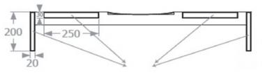 Social Distancing Schutzaufsteller - 1 Stk  PET-G, transparent,  100x20x75cm