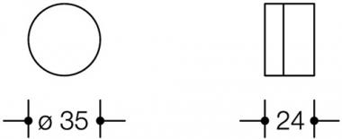 Wandt�rpuffer 610 Ku.90 tiefschwarz - 1 ST  L.24mm HEWI