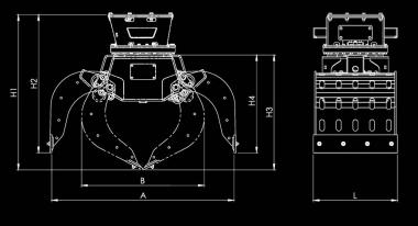 Sortiergreifer SG 270, ICM - 1 ST  Greifkraft: 5900 daN, �ffnungsw. 2200 mm