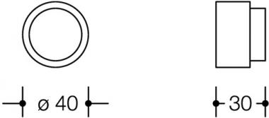 Wandt�rpuffer 611.30 Ku.97 - 1 ST  lichtgrau L.30mm HEWI