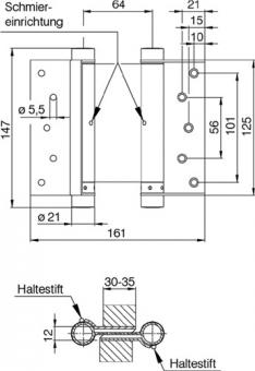 Pendeltrband VA Gr.33 L.125mm - 2 ST  27kg TS 30-35mm DENI