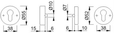Schutzrosettenpaar E42ZNSB-ZA/42HS - 1 ST  VA F69 rd.m.ZA S.15mm HOPPE