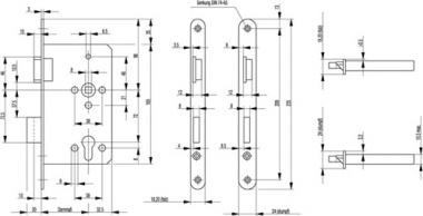 ZT-Einsteckschl.0515 PZ 20/ - 1 ST  60/72/8mm DIN R silber rd Kl 3 Zinkdruckgruss BKS