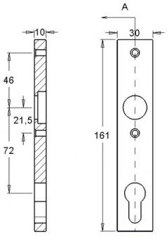 Schlosskasten-Kurzschild - 1 ST  1317/7203 Innenschild Alu.F1/naturf.EDI
