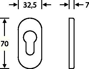 Schl�sselrosette 17 1757 - 2 ST  Alu.0105 PZ ov.FSB