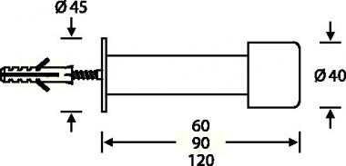 Wandt�rpuffer 38 3880 Alu.naturf./F1 - 1 ST  L.120mm FSB