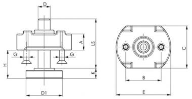 Sttzverlngerung Nr.6312S - 1 ST  M12 Gewinde-L.49mm AMF