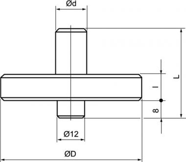 Schraubbockaufsatz Nr.6443 - 1 ST  Einsteckzapfen-D.12mm Fixierzapfen AD 78mm AMF