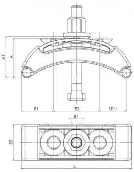 Spanneisen Nr.6310 f.T-Nut - 1 ST  10mm L.80mm Spannschraube M10x10x80mm AMF