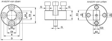 Basisplatte Nr.6498FR M12 - 1 ST  x 14 rd.AMF