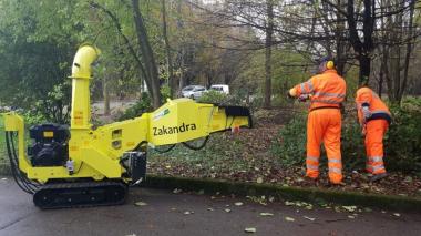 ZAKANDRA Biohcksler auf Raupenfahrwerk - 1 Stk  max. Stamm 120 mm, 23 PS B&S Benzinmotor mit E-Start, No-Stress-System, Stundenzhler