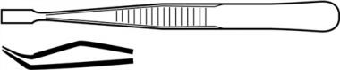 Flachpinzette Gesamt-L.120mm - 1 ST  eckige Spitzen VA PROMAT